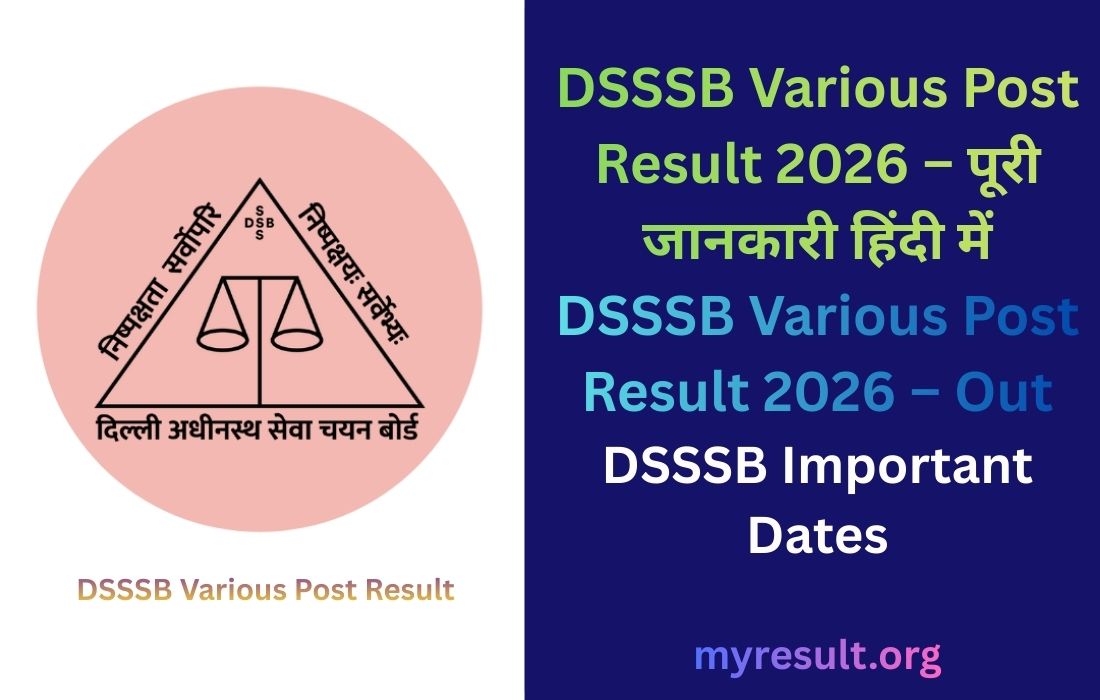 DSSSB Various Post Result 2026